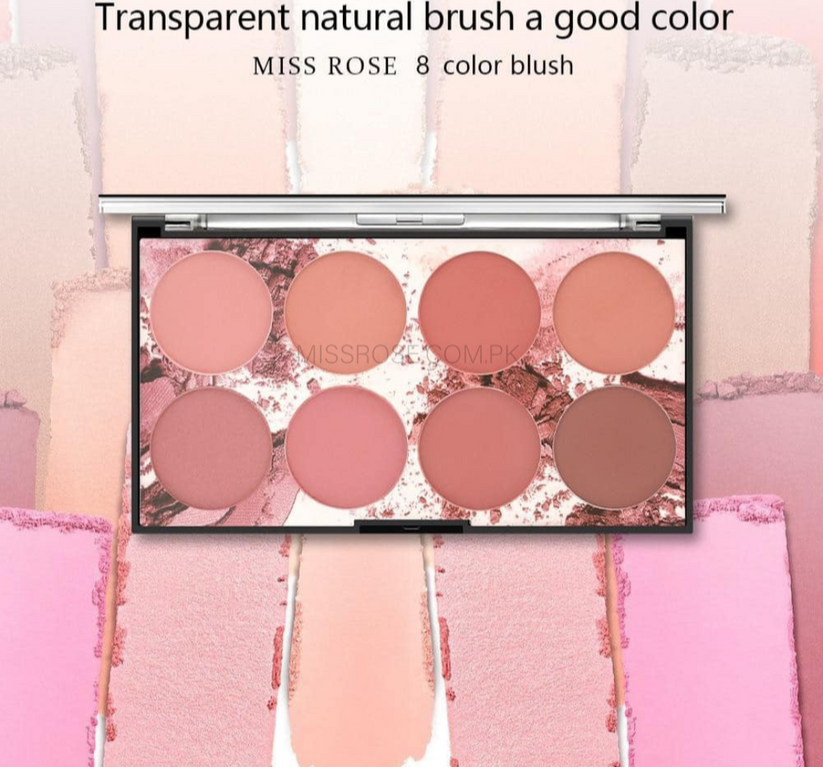 Miss Rose Blush Palette - 8 Color Blush Palette for Radiant Cheeks - MAT Beauty