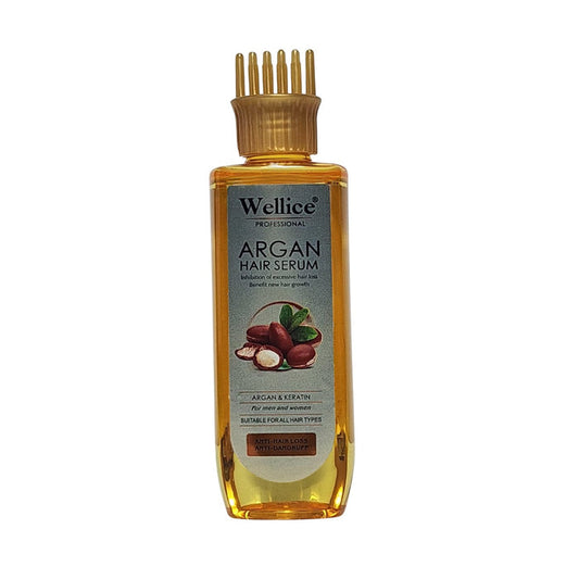 Wellice Argan Hair Serum 200ml for Anti Hair Loss & Anti Dandruff with Comb Head - MAT Beauty