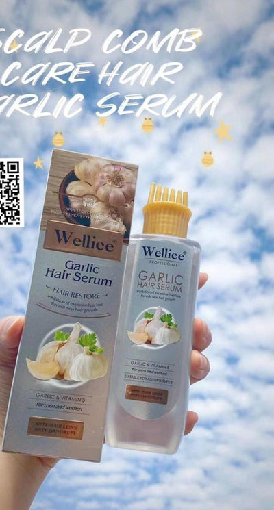 Wellice Garlic Hair Serum for Hair Loss and Dandruff Relief with Vitamin B - MAT Beauty