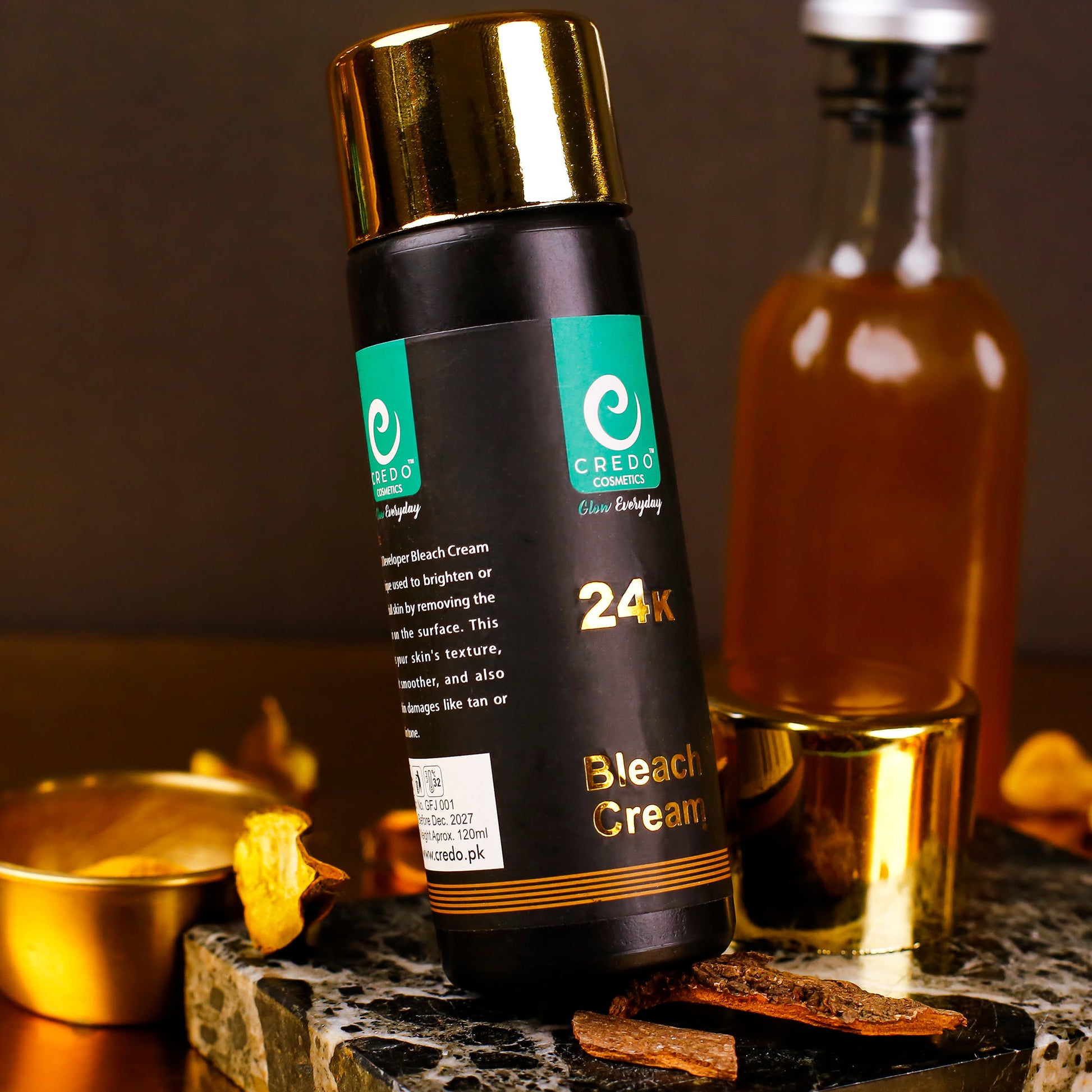 24K Gold Bleach Cream and Powder Saloon Pack for Radiant Skin - MAT Beauty