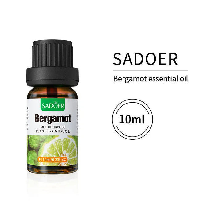 SADOER Bergamot Essential Oil 10ml - Multipurpose Plant Oil for Aromatherapy and Wellness - MAT Beauty