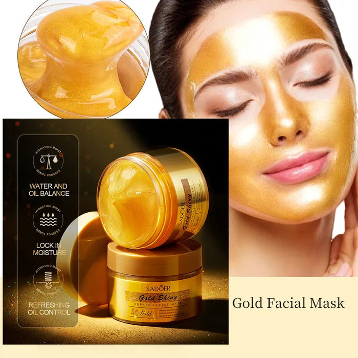 SADOER Gold Shiny Facial Mask - Moisturizing, Soothing Oil Control, Refreshing 120g - MAT Beauty
