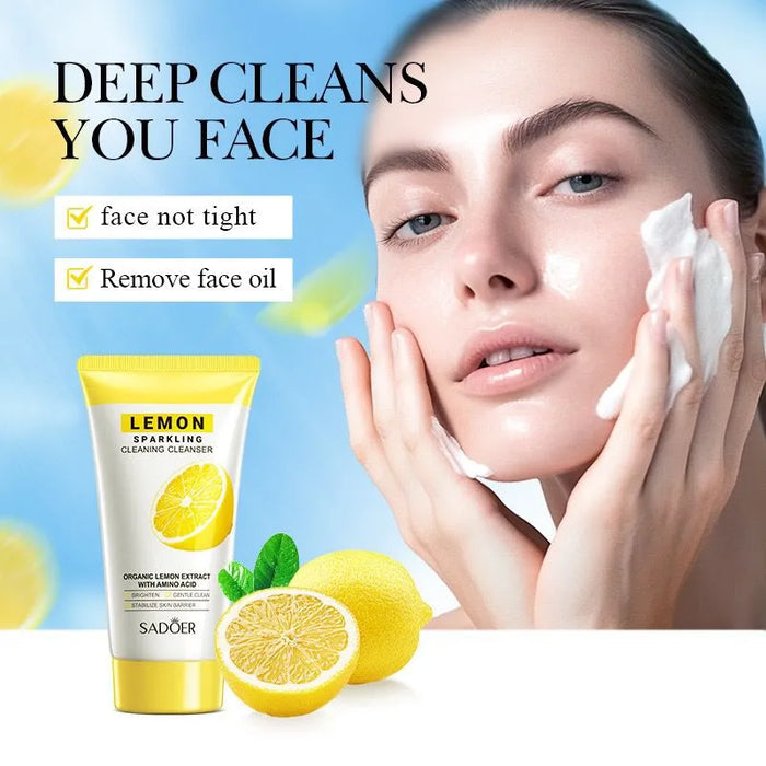 SADOER Lemon Sparkling Cleanser with Amino Acid for Effortless Cleaning - MAT Beauty