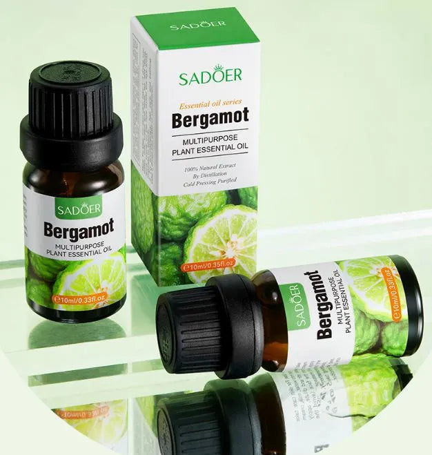 SADOER Bergamot Essential Oil 10ml - Multipurpose Plant Oil for Aromatherapy and Wellness - MAT Beauty