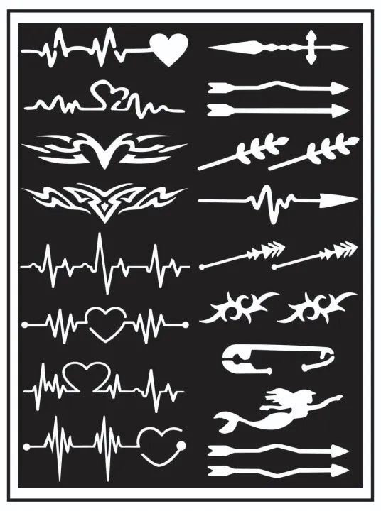 Pack of Henna Mehndi Sticker Stencils for Creative Body Art - MAT Beauty