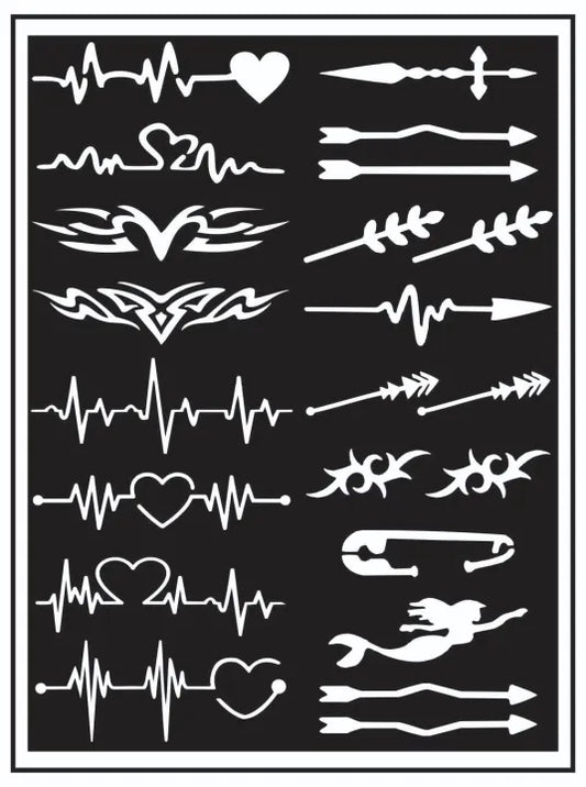 Pack of Henna Mehndi Sticker Stencils for Creative Body Art - MAT Beauty