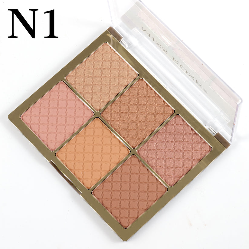 Miss Rose 6 Color Square Face Palette - All in One Miss Rose Face Palette - MAT Beauty