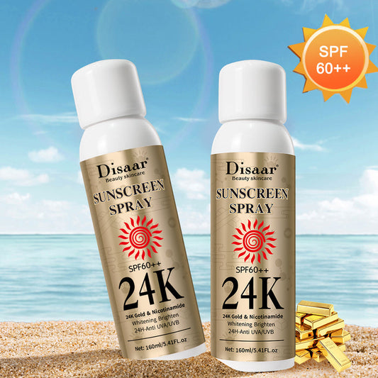 Disaar 24K SPF60 Tinted Sunscreen Spray 160ml - Anti-UV, Long-lasting, Sweatproof Protection - MAT Beauty