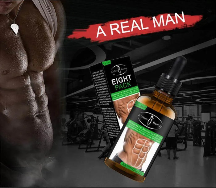Aichun Beauty Eight Pack Abdominal Oil for Weight Loss - Strong Belly Burning Muscle Fat Remover and Skin Renewal Slimming Oil for Men - MAT Beauty