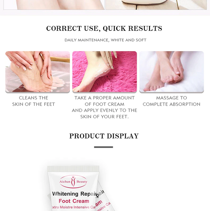 Aichun Beauty Foot Care Cream for Split Skin, Whitening, and Moisturizing - 100g - MAT Beauty