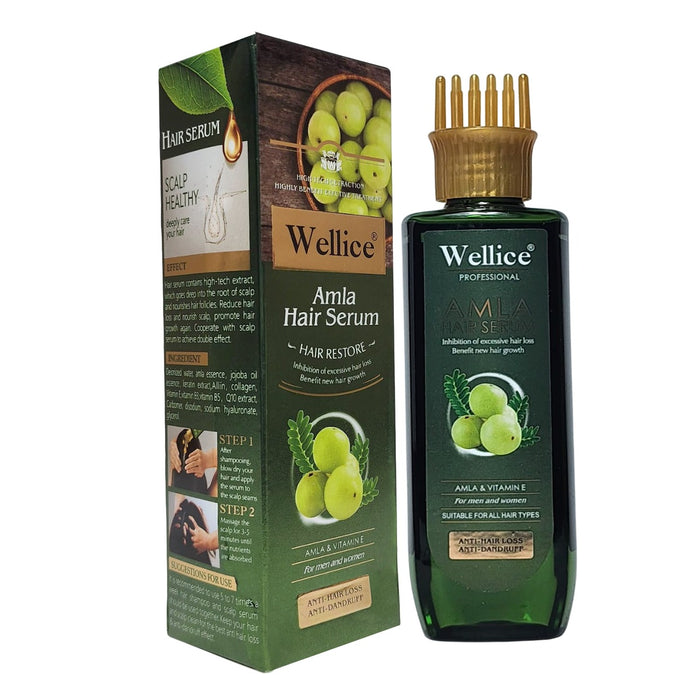 Wellice Amla Hair Serum for Hair Loss & Anti Dandruff with Comb Head 200ml - MAT Beauty