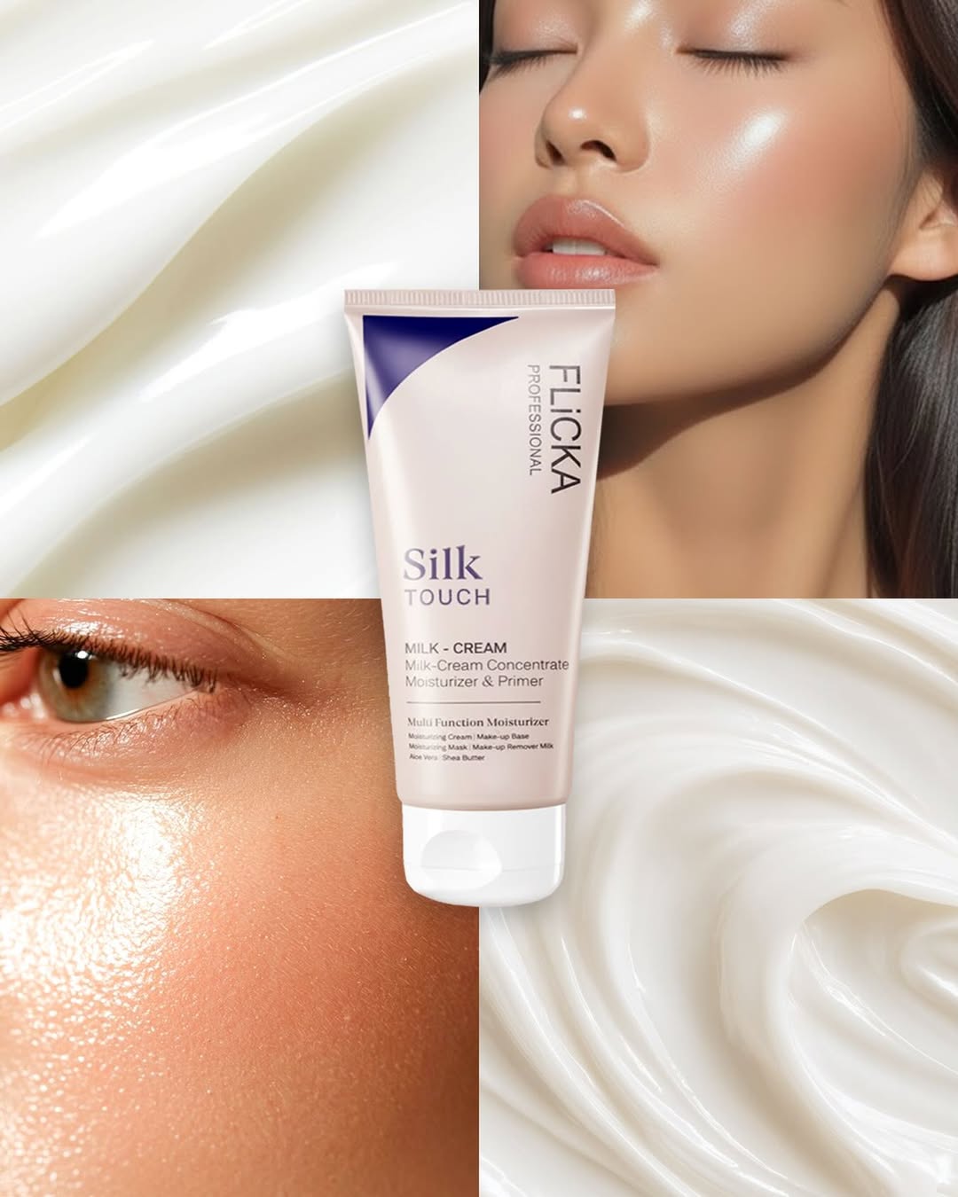 FLiCKA Silk Touch Moisturizer - 100% ORIGINAL Milk-Cream with Aloe Vera & Shea Butter for Perfect Skin