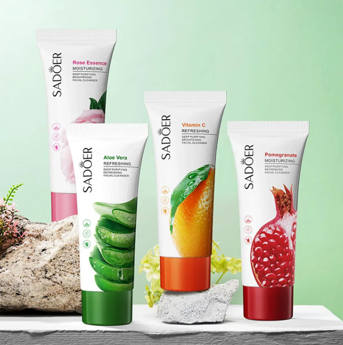 SADOER Pomegranate Facial Cleanser - Moisturizing Cleansing Foam Face Wash 100g - MAT Beauty