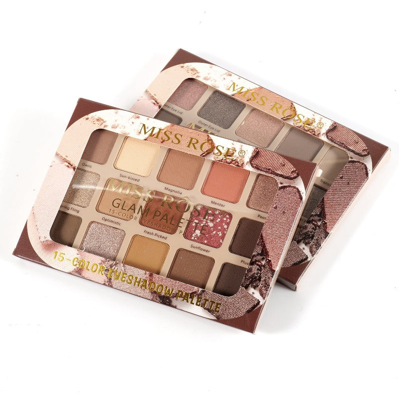 Miss Rose Glam Palette - 15-Color Palette for Stunning Looks - MAT Beauty