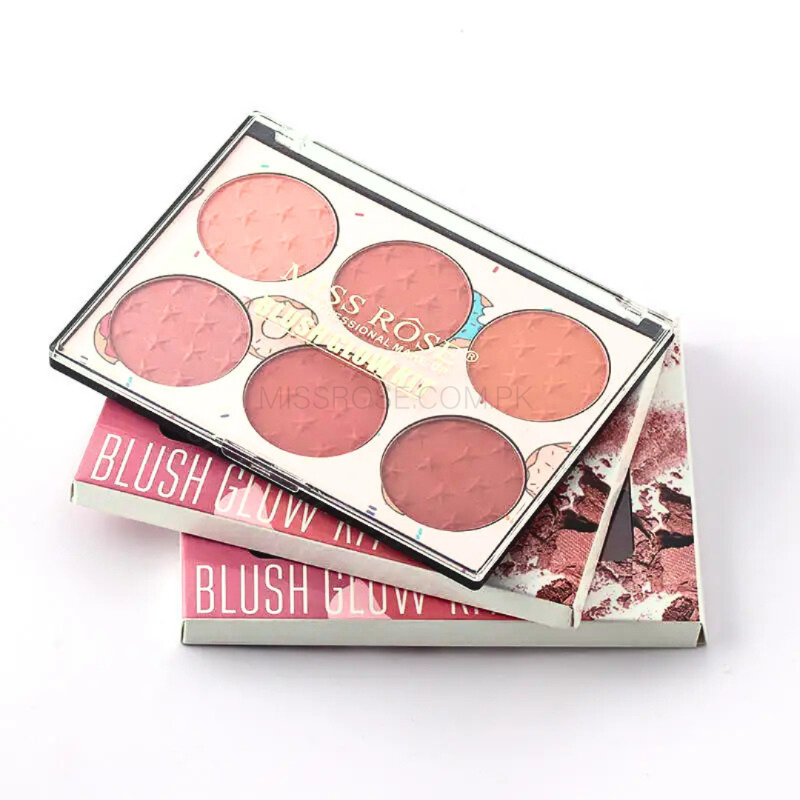6 Color Miss Rose Blush Contour Palette for Flawless Makeup Application - MAT Beauty
