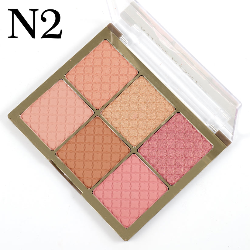 Miss Rose 6 Color Square Face Palette - All in One Miss Rose Face Palette - MAT Beauty