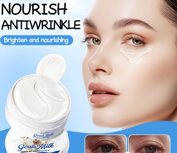 SADOER Goat Milk Eye Mask - Moisturizing & Whitening Natural Goat Milk Extract, 80g (60PCS/30pairs) - MAT Beauty