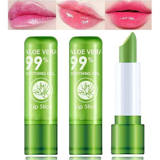 Aloe Vera Color Changing Lipstick Is Not Easy To Fade Lipstick Long Lasting Moisturizing Temperature Color Lip Balm Multiples pack