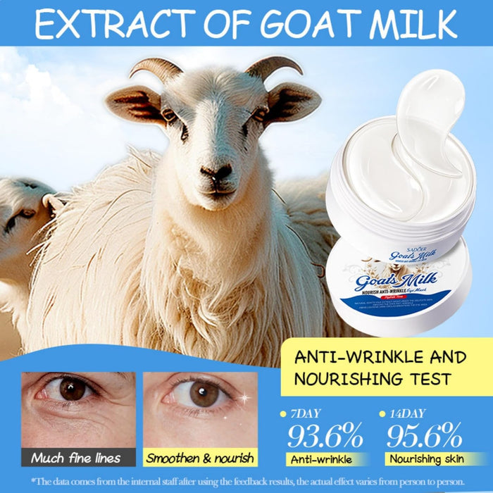 SADOER Goat Milk Eye Mask - Moisturizing & Whitening Natural Goat Milk Extract, 80g (60PCS/30pairs) - MAT Beauty