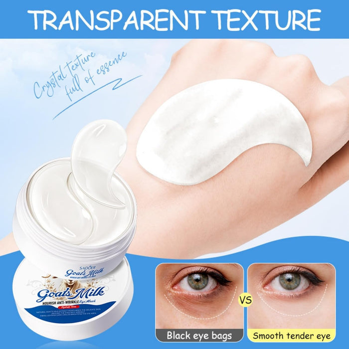 SADOER Goat Milk Eye Mask - Moisturizing & Whitening Natural Goat Milk Extract, 80g (60PCS/30pairs) - MAT Beauty