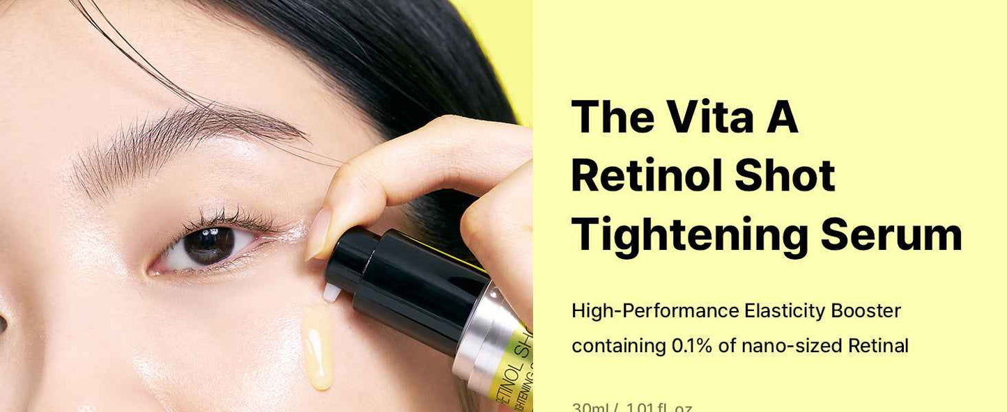 Celimax The Vita A Retinol Shot Tightening Serum | with Pure Vitamin A Retinol, Peptide, Pore Minimizer, Wrinkles & Fine Lines, Firmer Skin, Anti-Aging, Skin Smoothing 30ml