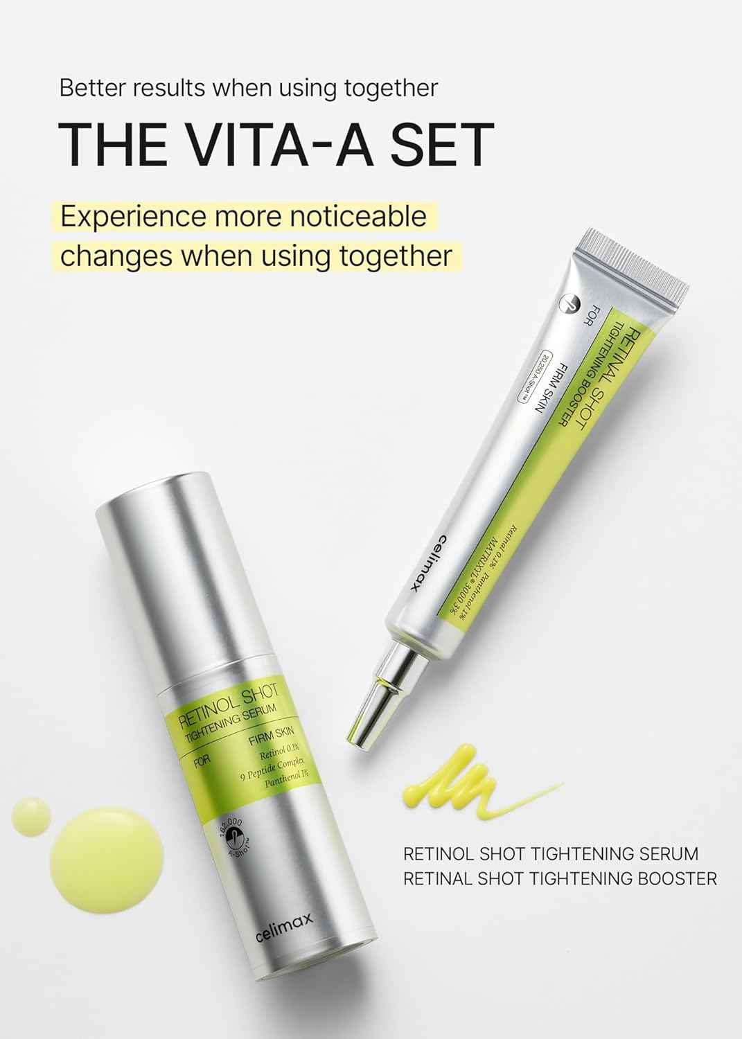 Celimax The Vita A Retinol Shot Tightening Serum | with Pure Vitamin A Retinol, Peptide, Pore Minimizer, Wrinkles & Fine Lines, Firmer Skin, Anti-Aging, Skin Smoothing 30ml