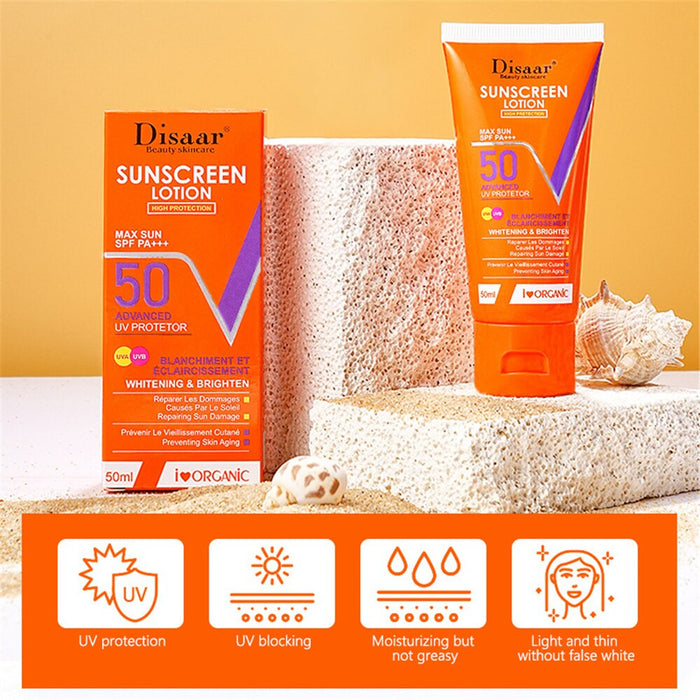 Disaar Sunscreen Lotion SPF 50 - Moisturizing Sunblock for Ultimate Outdoor Protection 50ml - MAT Beauty