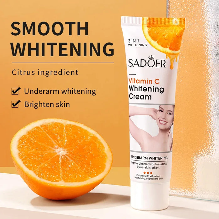SADOER Vitamin C Whitening Cream for Underarms & Private Parts - 3 IN 1 Formula - MAT Beauty