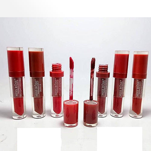 MISS ROSE Waterproof Matte Liquid Gloss Set of 6 Red Shades - MAT Beauty