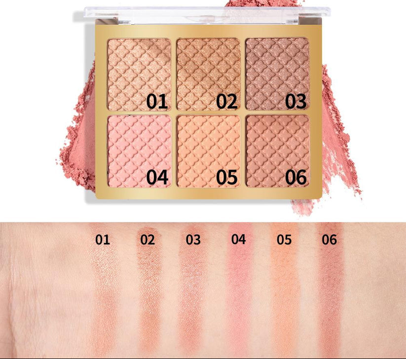 Miss Rose 6 Color Square Face Palette - All in One Miss Rose Face Palette - MAT Beauty