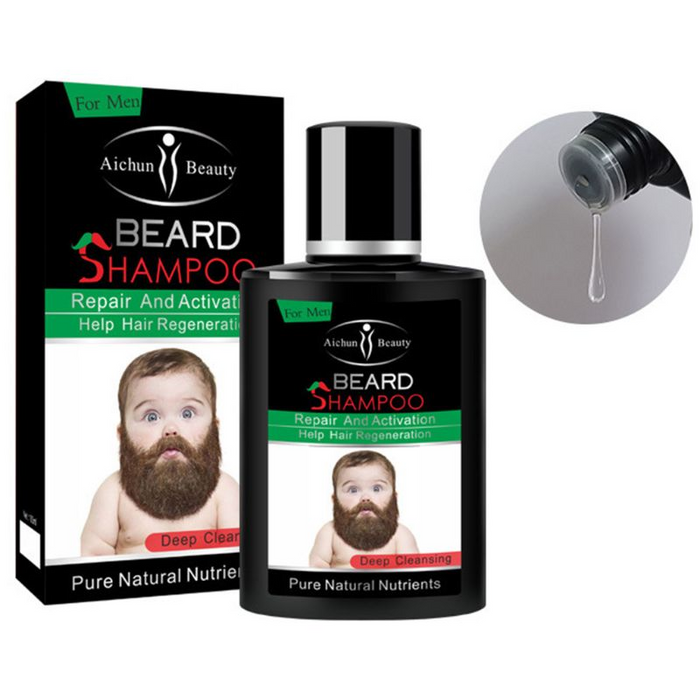 AICHUN BEAUTY Men's Beard Washing Shampoo - Deep Cleansing & Nourishing Foam Care for Luster & Repair 100ml - MAT Beauty