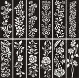 Pack of 12 Bail Henna Mehndi Stencils for Beautiful Designs for Hands & Foot - MAT Beauty