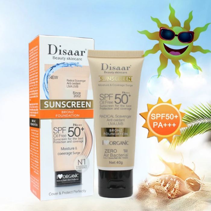 Disaar SPF 50 Tinted Sunscreen – Natural Sun Protection, Whitening Moisturizing Organic Foundation for All Skin Types - MAT Beauty