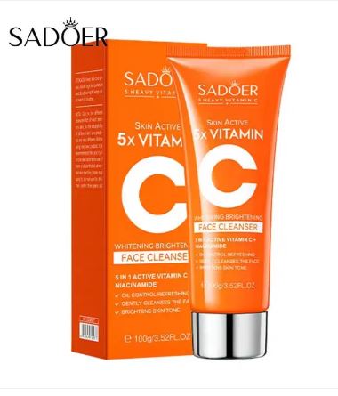 SADOER Vitamin C Facial Cleanser 100g - 5X Whitening and Brightening Formula - MAT Beauty