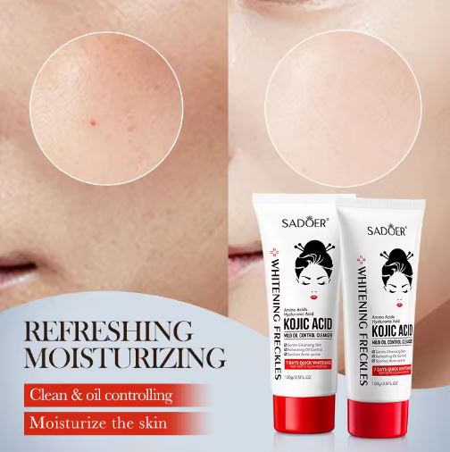 SADOER Facial Cleanser for Oily Skin - Best Skin Mild Cleansing Moisturizer with Niacinamide & Kojic Acid for Whitening and Control - MAT Beauty