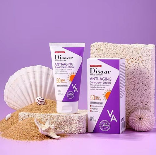 Disaar Anti-Aging Sunscreen Cream SPF50 80g Nicotinamide Retinol Vitamin A Uv Protection Lotion Anti-Oxidant High Sun Protection - MAT Beauty