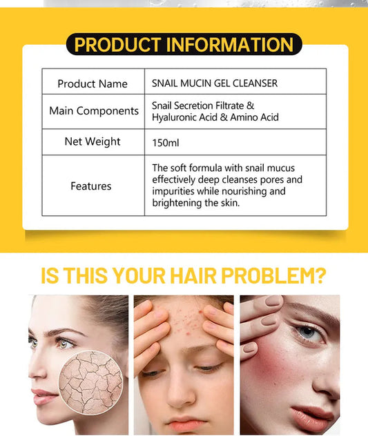 Disaar Snail Mucin Gel Cleanser - Nourishing Snail Secretion Filtrate Face Wash for Radiant Skin, 150ml - MAT Beauty