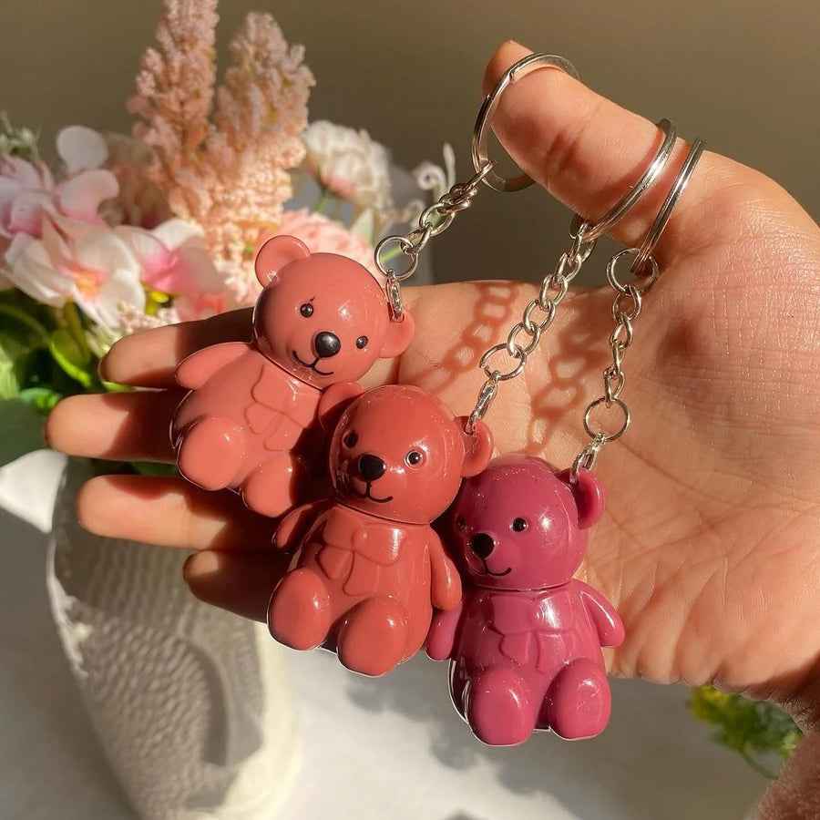 Teddy Bear Lip Gloss Keychain - Trendy Matte Makeup for Your Lips - MAT Beauty