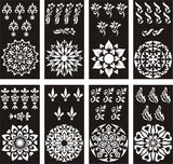 Pack of 8 Henna Mehndi Stencil Stickers for Stunning Body Art - MAT Beauty