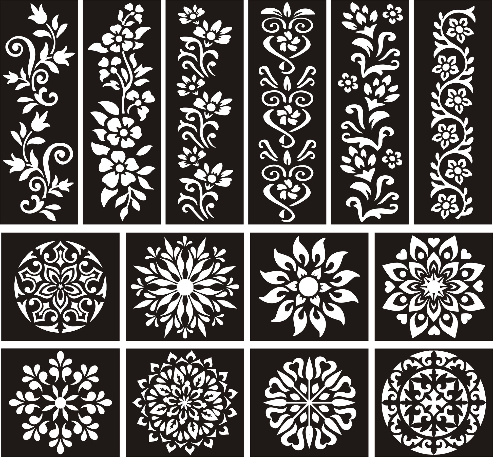 Pack of 14 Henna Mehndi Stickers for Hands and Feet - Beautiful Bail and Tikki Designs - MAT Beauty