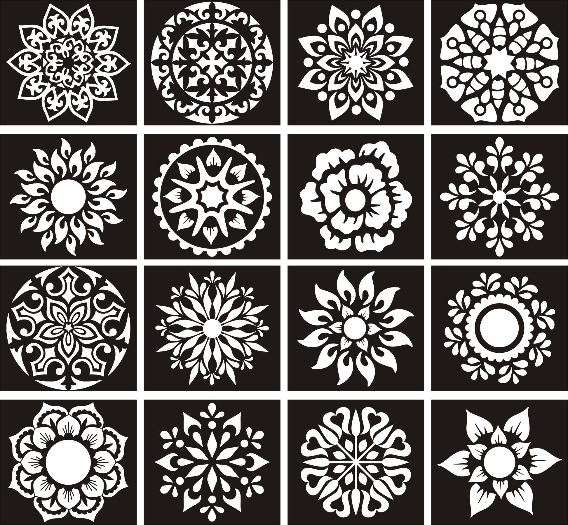 Pack of 16 Tikki Henna Stencils for Gorgeous Mehndi Designs - MAT Beauty