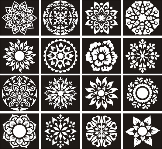 Pack of 16 Tikki Henna Stencils for Gorgeous Mehndi Designs - MAT Beauty