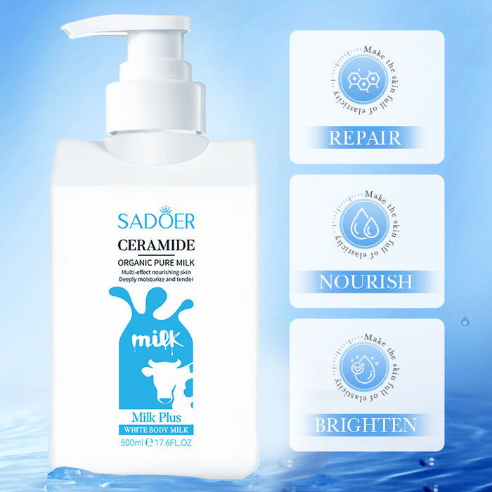 SADOER Ceramide Milk Lotion - Moisturizing Lightening Face and Whitening Body Lotion - MAT Beauty