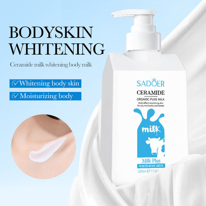 SADOER Ceramide Milk Lotion - Moisturizing Lightening Face and Whitening Body Lotion - MAT Beauty