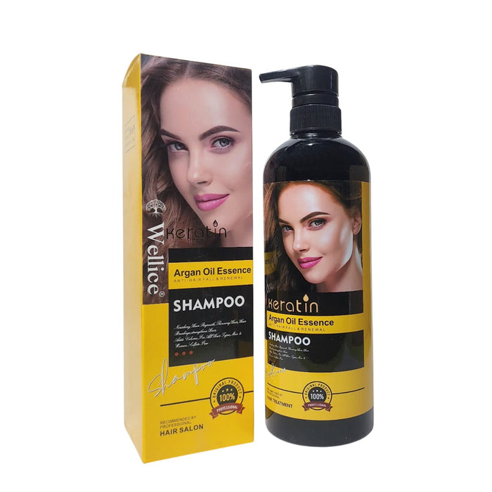 Wellice Keratin Shampoo for Hair Fall - Argan Oil Essence for Renewal and Strength - MAT Beauty