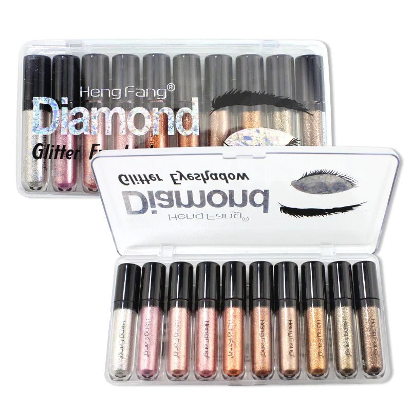 10pcs Heng Fang Diamond Glitter Eyeshadow Kit for Stunning Eye Looks - MAT Beauty