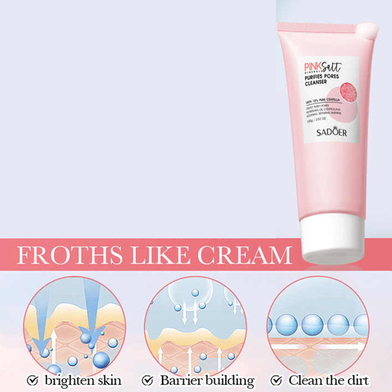 SADOER Himalayan Pink Salt Face Wash for Deep Cleaning, Smoothing, and Pore Reduction - MAT Beauty