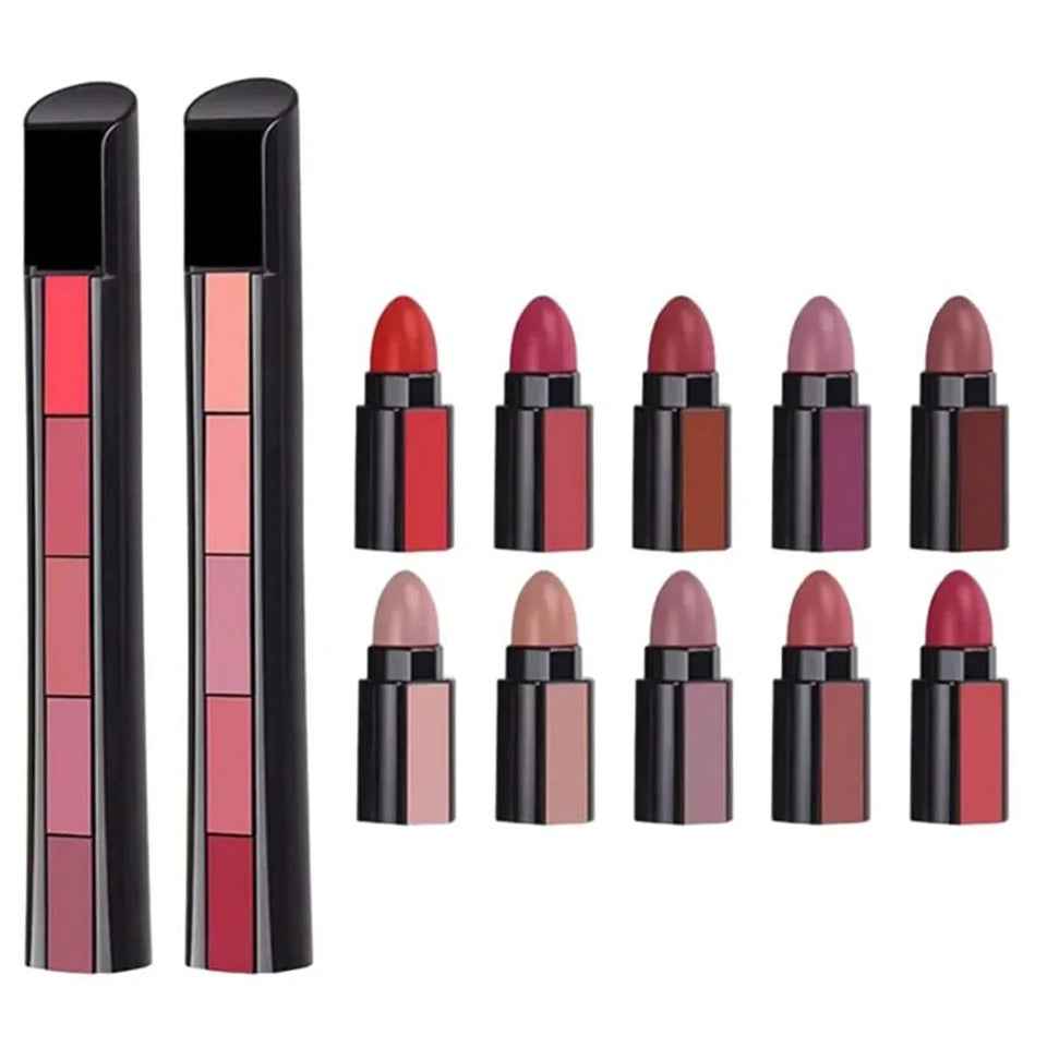 5 In 1 Lipstick Velvet Lip Gloss Waterproof Long Lasting lite Lip Stick