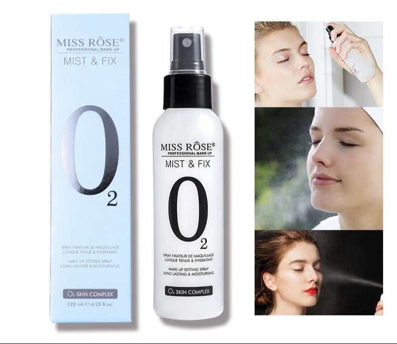 Miss Rose O2 Mist & Fix Setting Spray - Flawless Makeup Finish with Miss Rose Setting Spray - MAT Beauty