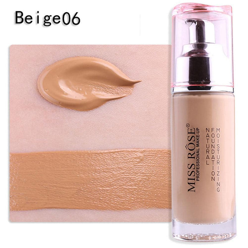 MISS ROSE Waterproof Foundation - Long-Lasting Liquid Coverage for Flawless Skin - MAT Beauty